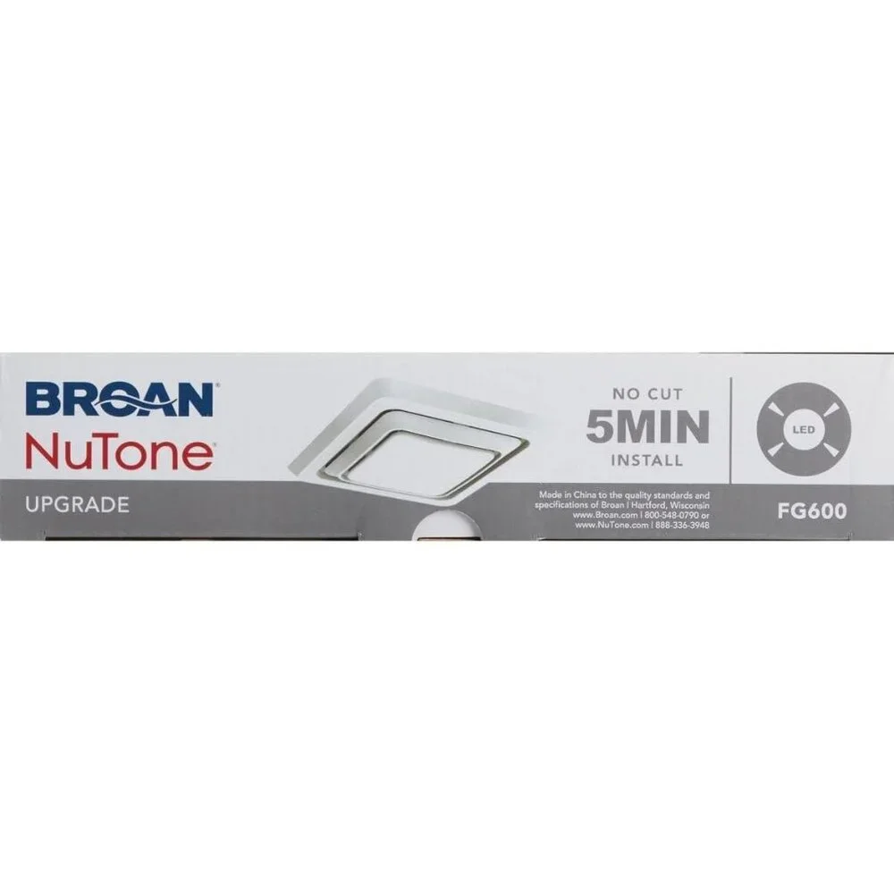 Broan Nutone FG600 Bathroom Exhaust Fan Grille Cover with LED Light in White